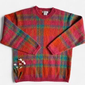 SOLDVintage vibrant plaid mohair blend sweaterSOLD
